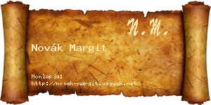 Novák Margit névjegykártya